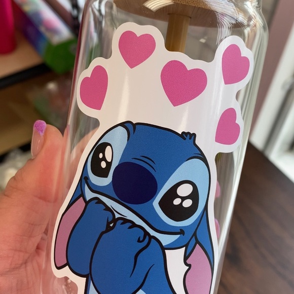 Lilo & stitch bamboo glass cup - Picture 1 of 2